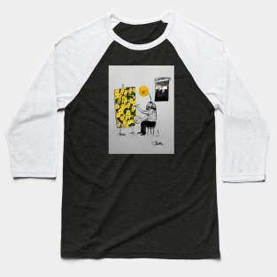 Yellow Flowers Baseball T-Shirt